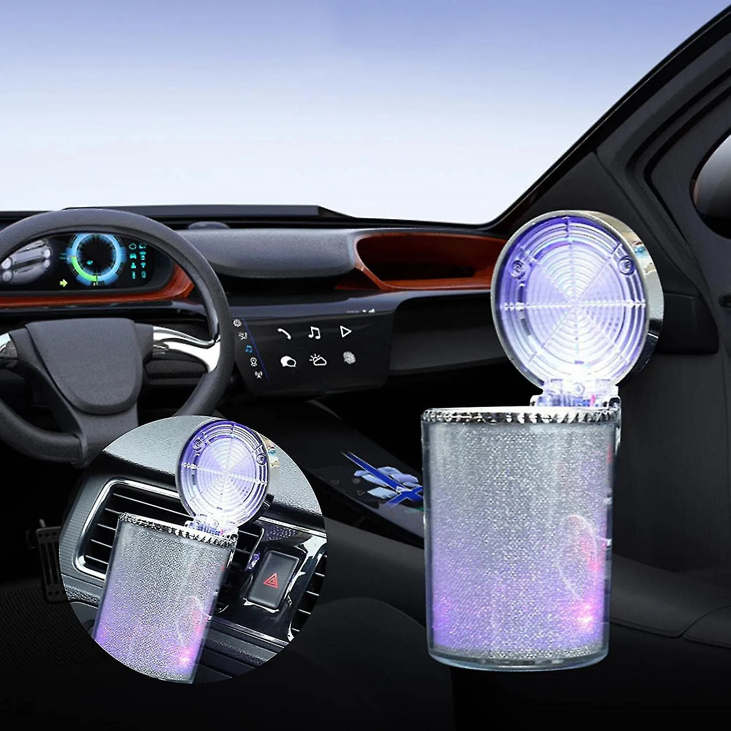 Crystal cigarette holder with LED light