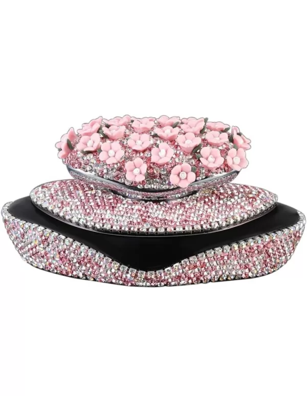 Decor and perfume on the dashboard strass