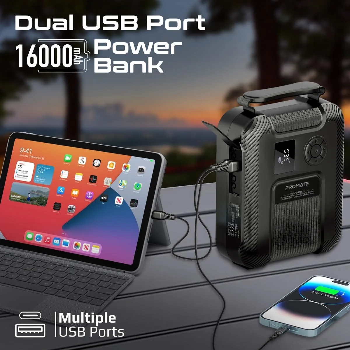 مشغل سياره مع منفاخ 4 في واحد