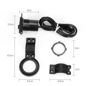 Charger + cigarette lighter socket for motorcycle